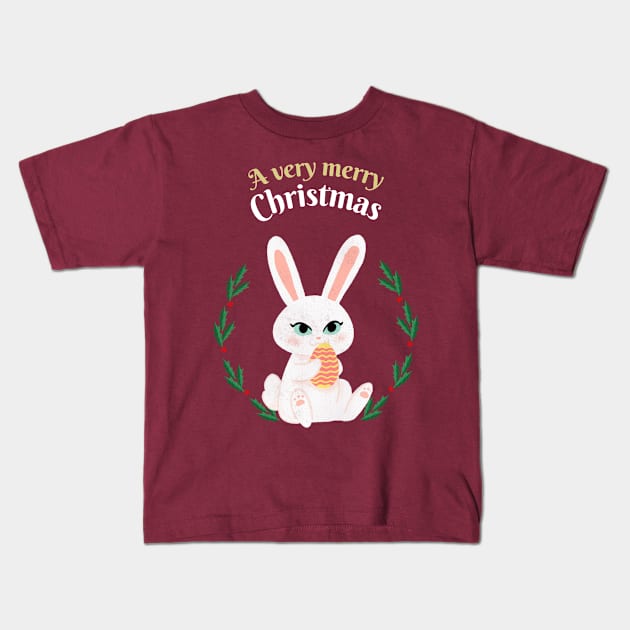 Very Merry Christmas Kids T-Shirt by Eclectic Assortment